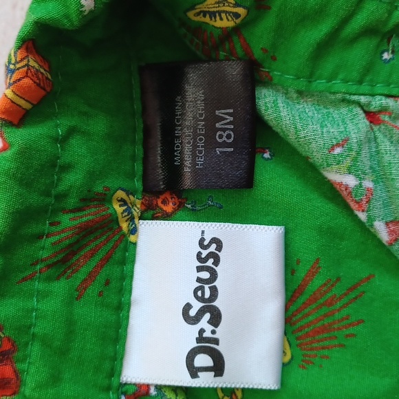 DR. Seuss Grinch button up. Baby boy 18M. How The Grinc Stole Christmas. Green. - Picture 2 of 5
